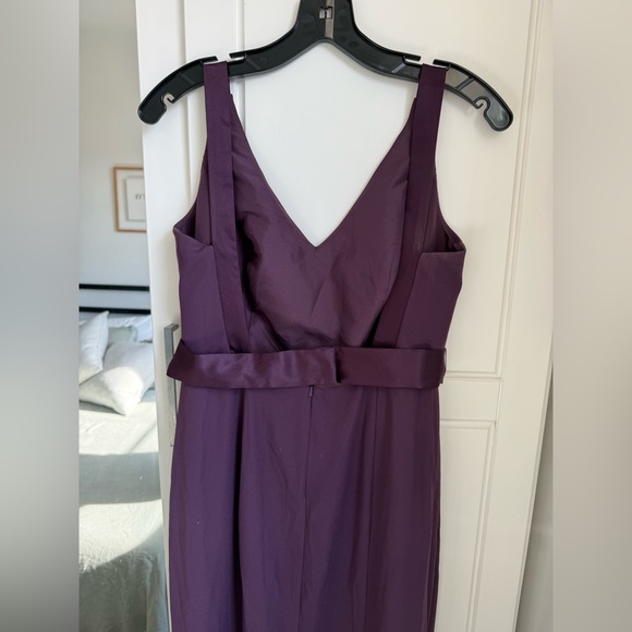Plum V-Neck Vera Wang Bridesmaid Dress - Picture 3 of 5